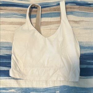 Lululemon Athletica White Fitted Crop Tank Top